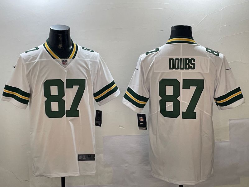 Men Green Bay Packers #87 Doubs White Second generation 2024 Nike Limited NFL Jersey style 0115